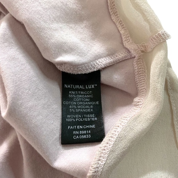 STELLA CARAKASI Asymetrical Sleeveless Tank Top Sheer Inserts Lavender / Pink S - Picture 7 of 8